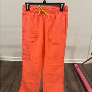 Small Orange Scrub Pants with Yellow Accents